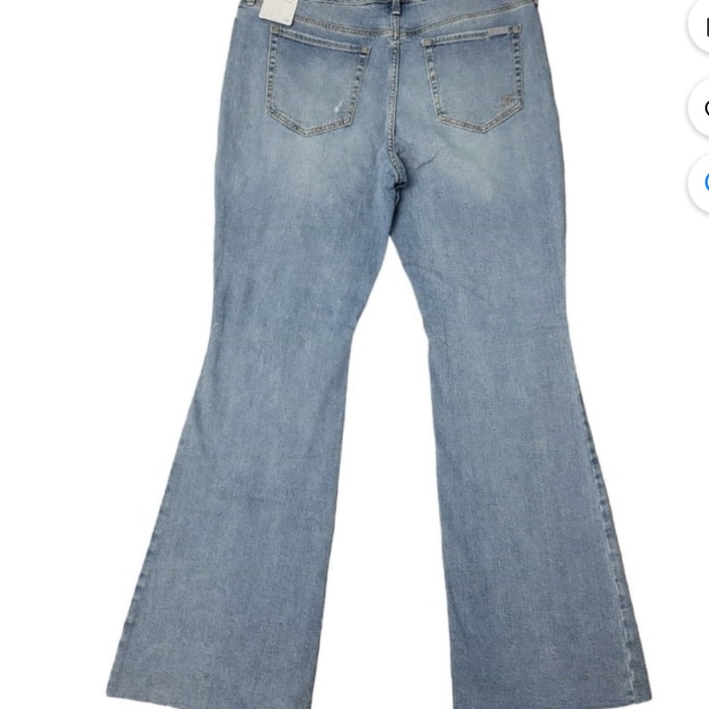 Seven7 Blue Flare Wide Leg Jeans Vintage Style - Picture 2 of 5